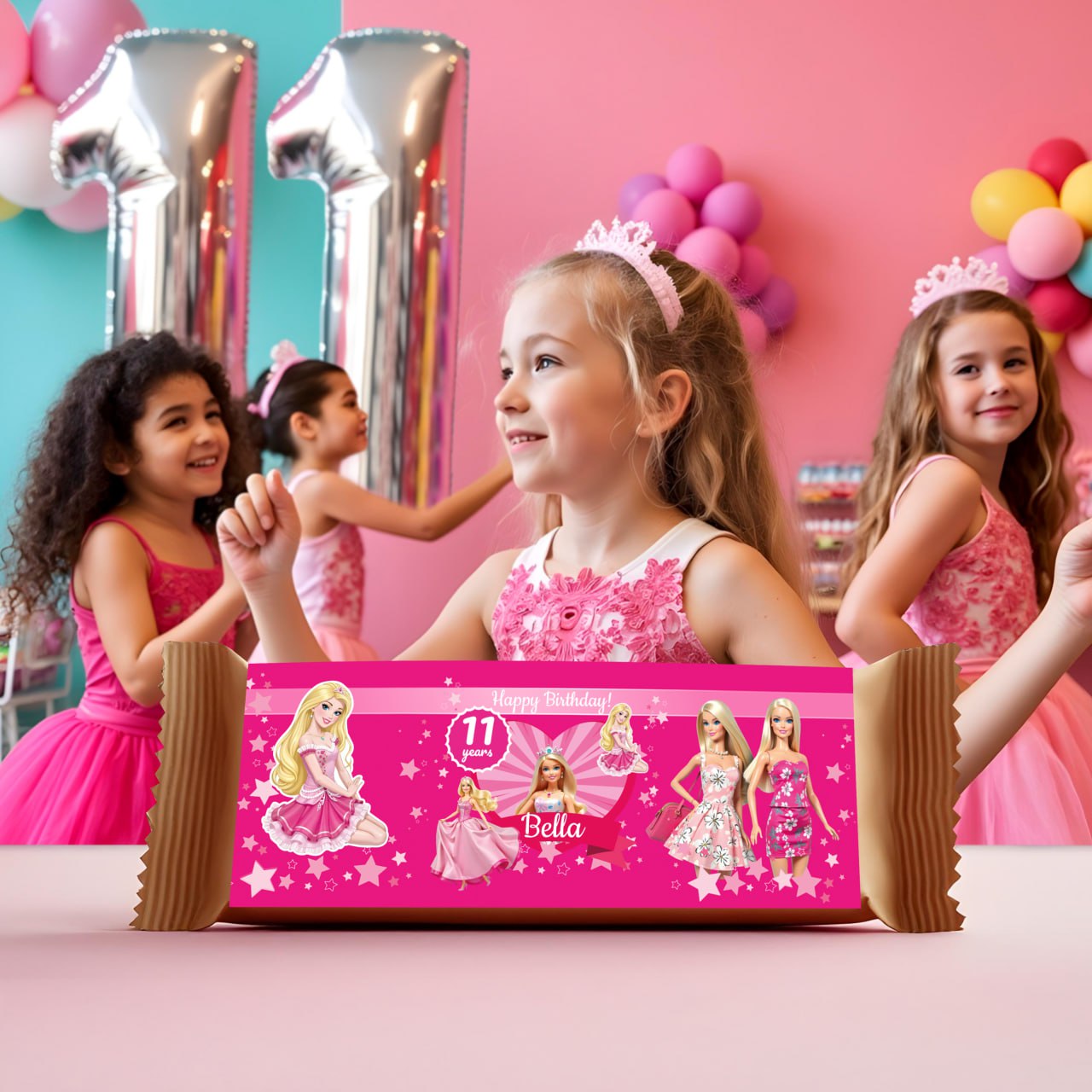 Personalized Pink Princess Birthday Party Decal Set