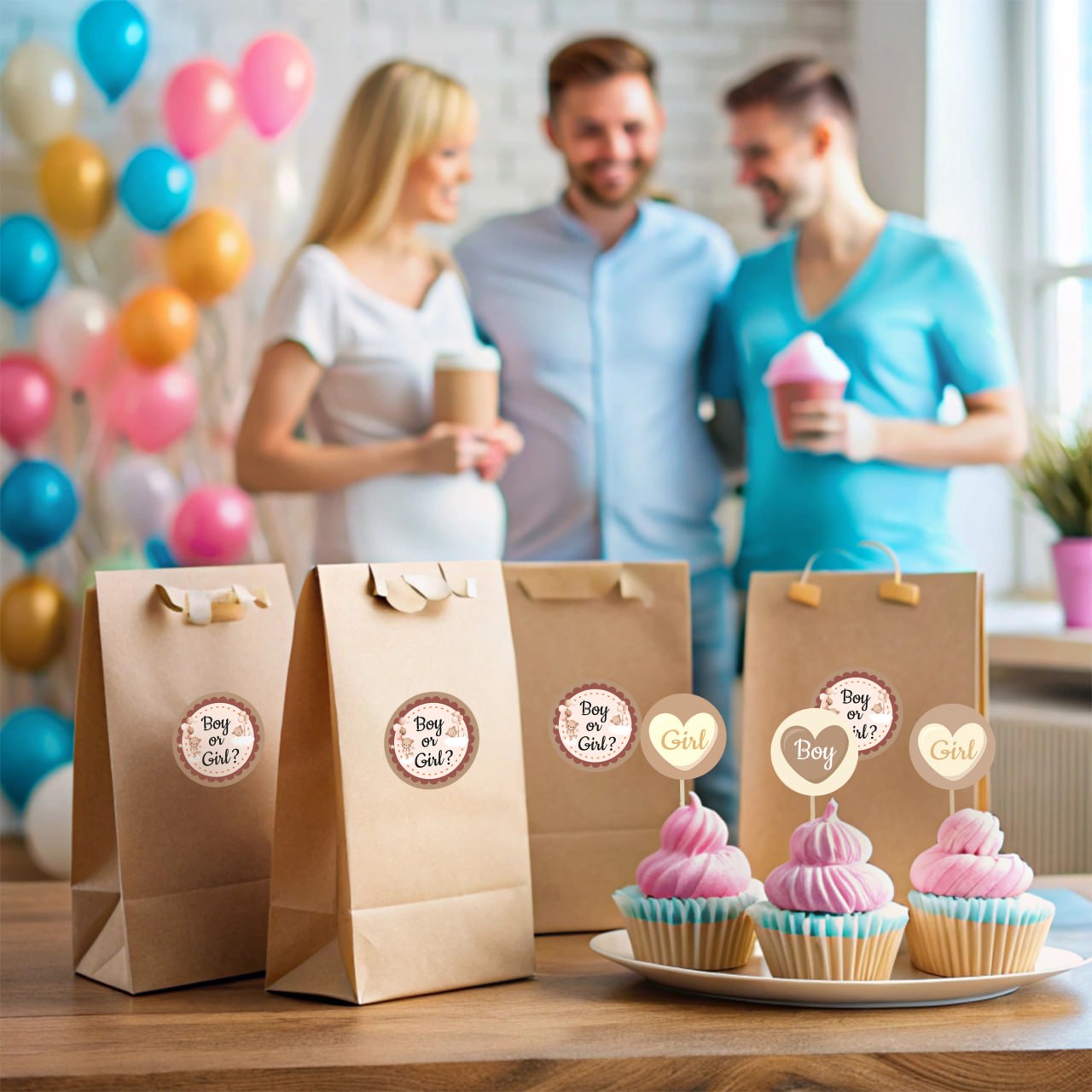 Gender Reveal Party Decal Set