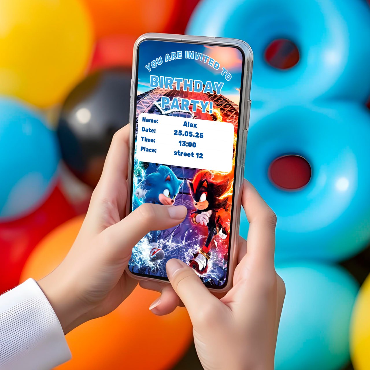 Customizable Super Sonic Themed Birthday Decal Set