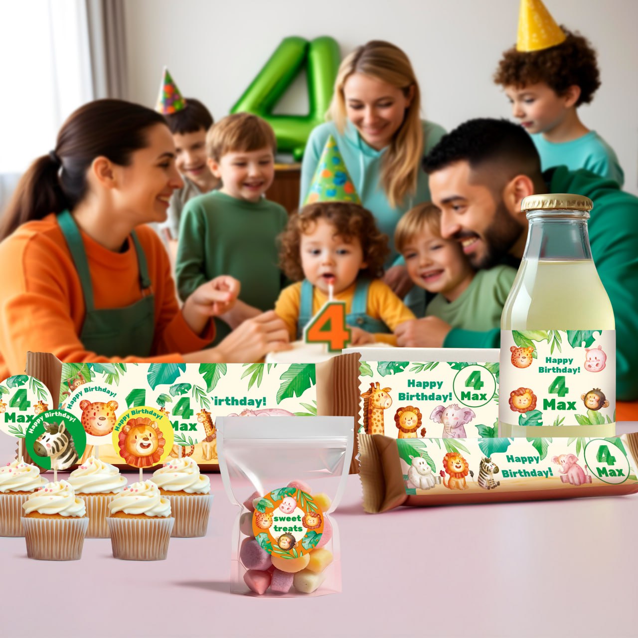 Animals Themed Birthday Decal Set