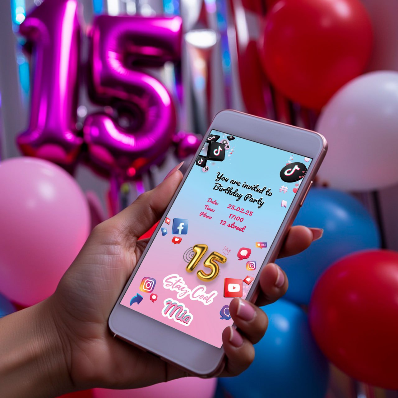 Social Media Themed Birthday Decal Set