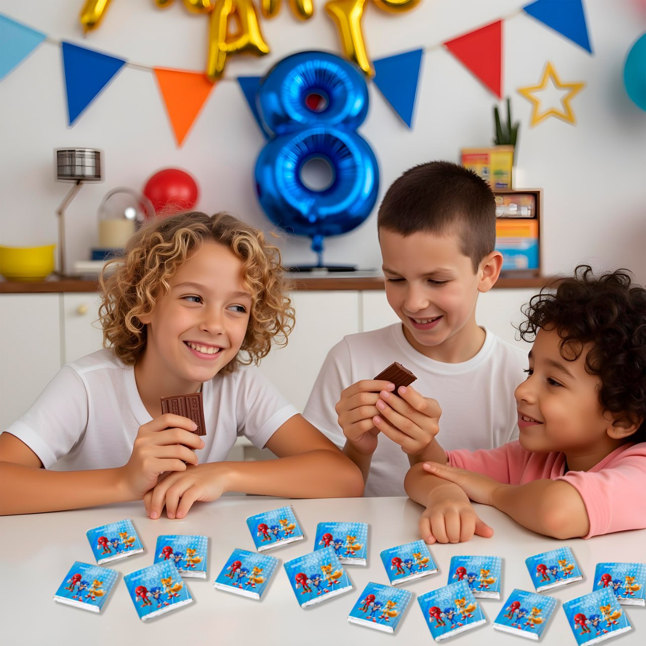 Customizable Super Sonic Themed Birthday Decal Set