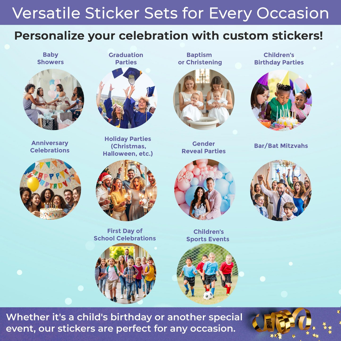 Personalized Birthday Wall Decal | Customizable Party Sticker Decoration | Kids Birthday Photo Wall Mural with Name, Age & Date Options *!