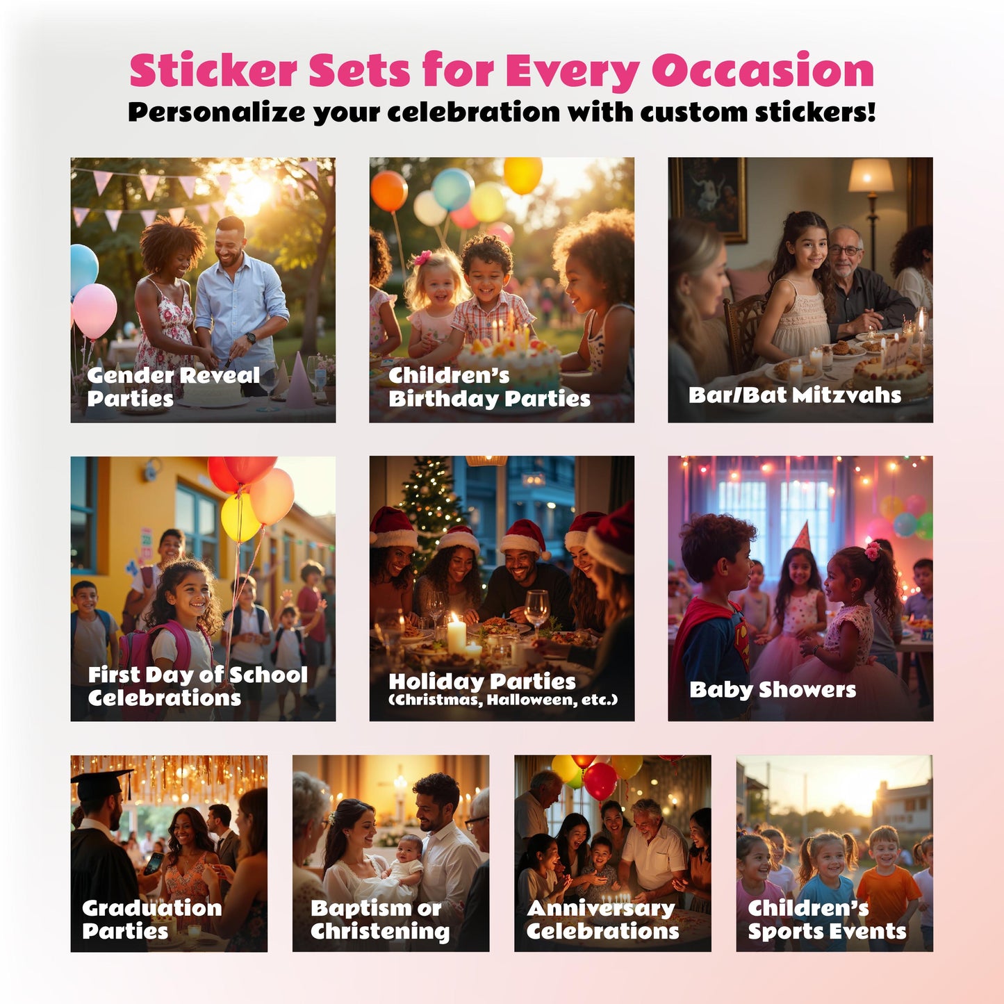 Gender Reveal Party Decal Set | Boy or Girl Theme Decorations | Customizable Baby Shower Stickers | Pink and Blue Baby Shower Decor *!