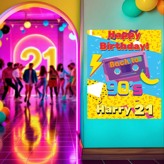 90's Themed Birthday Decal Set