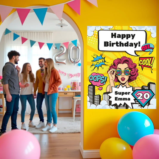 Comics Themed Birthday Decal Set