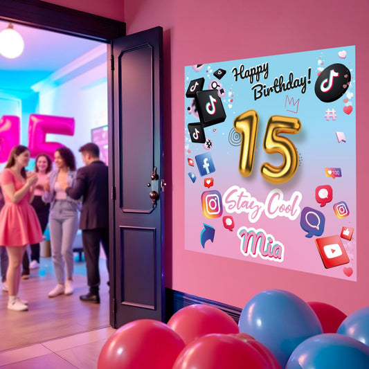 Social Media Themed Birthday Decal Set