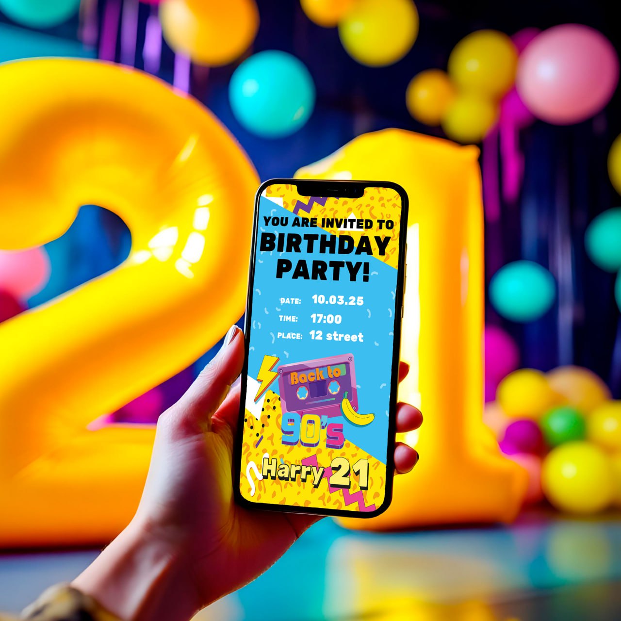 90's Themed Birthday Decal Set
