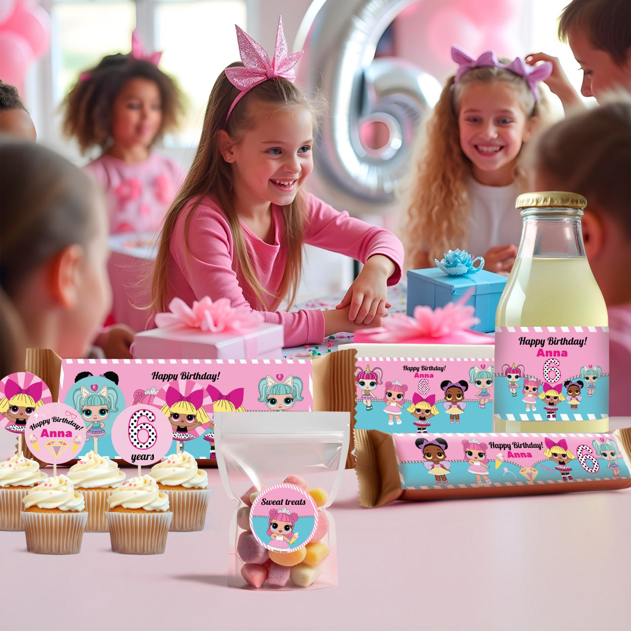 Personalized LOL Birthday Party Decal Set