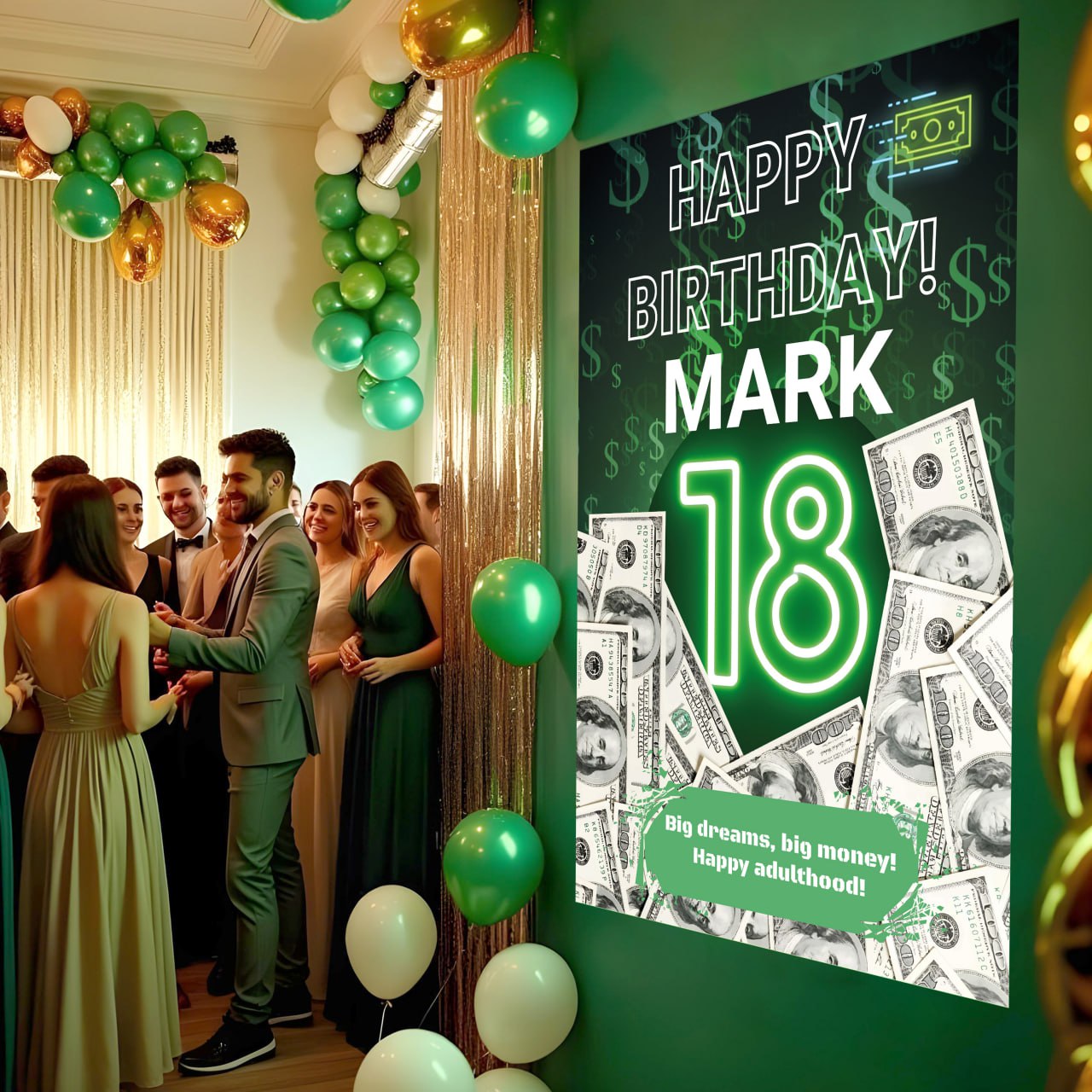 Dollar Themed Birthday Decal Set