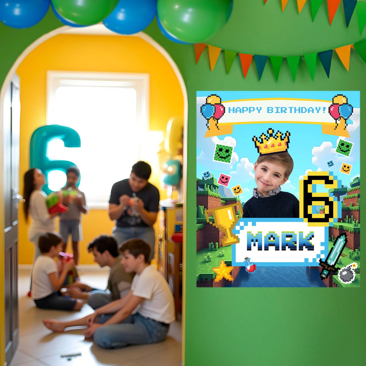 Minecraft Themed Birthday Decal Set