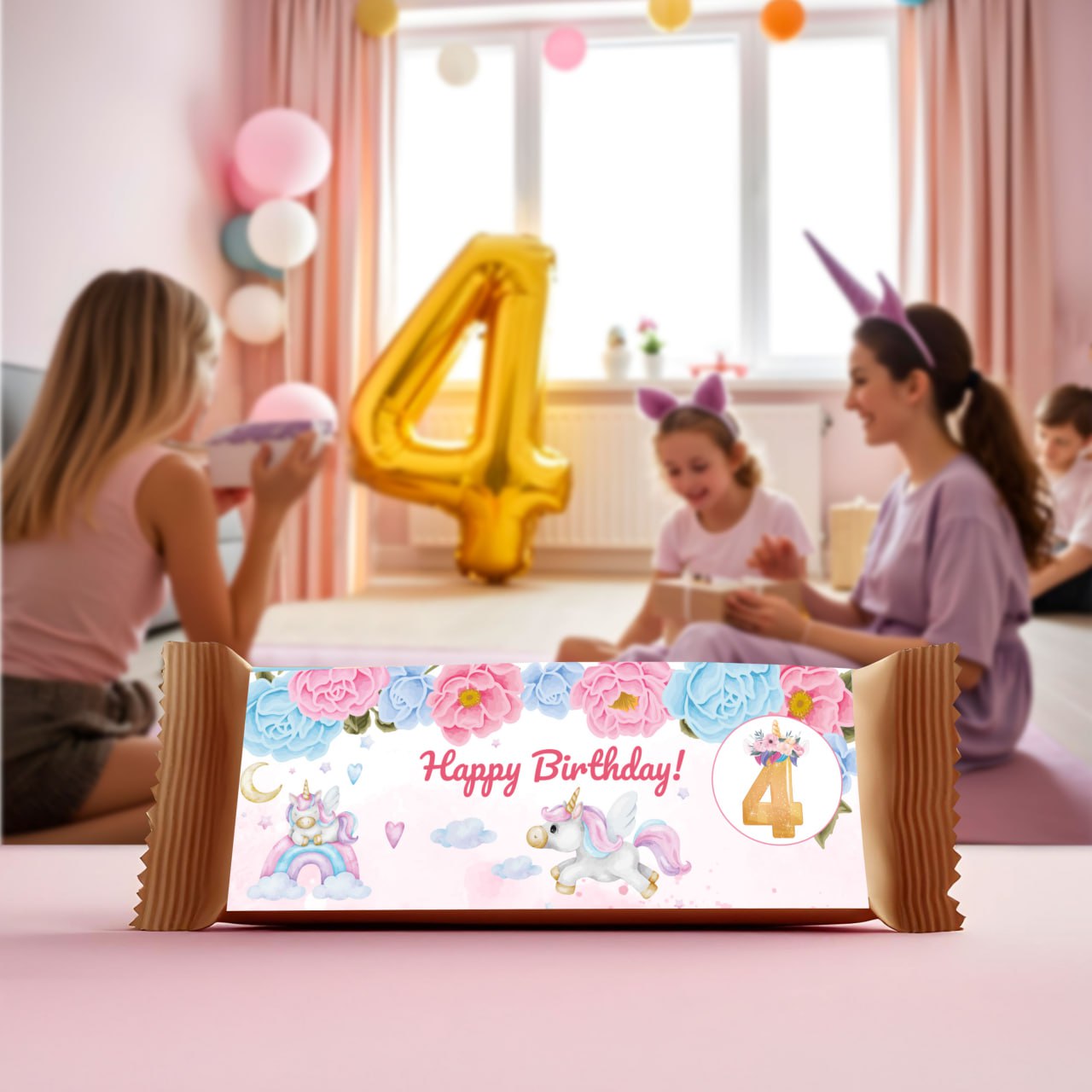 Personalized Unicorn Birthday Party Decal Set