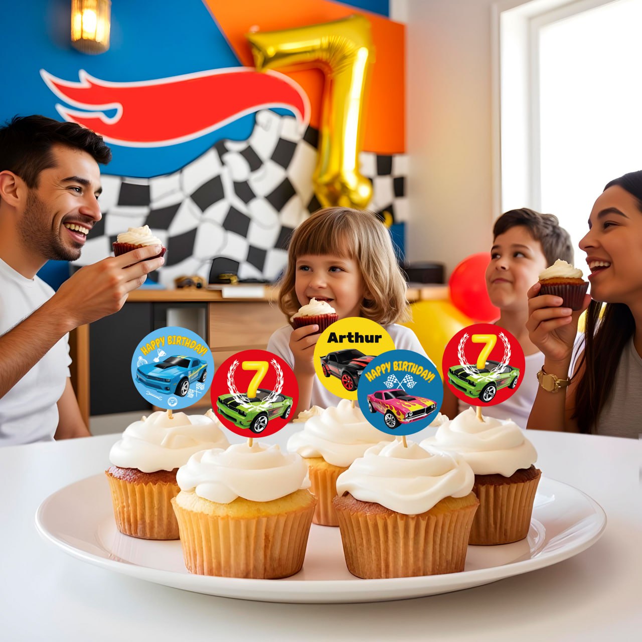 Sport Cars Themed Birthday Decal Set