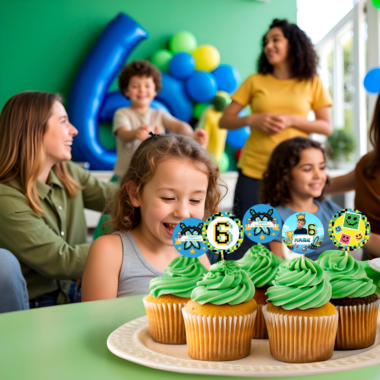 Minecraft Themed Birthday Decal Set