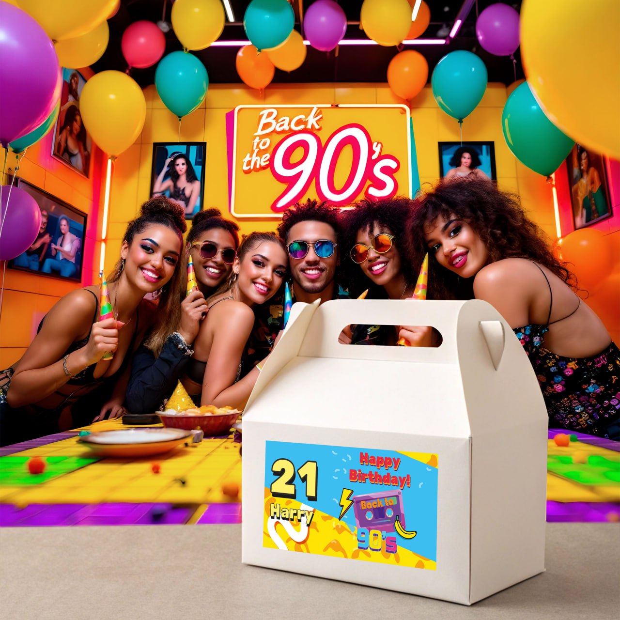 90's Themed Birthday Decal Set