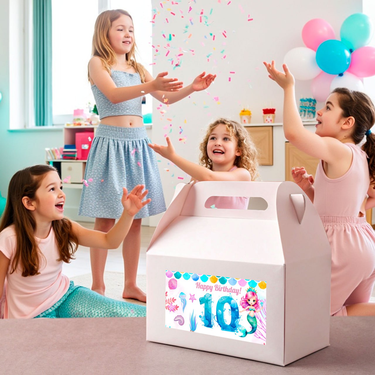 Personalized Mermaid Birthday Party Decal Set